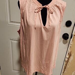 Angels Blush Sleeveless Blouse with Keyhole Bow
